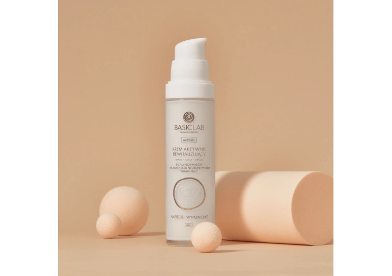 Aktywnie Rewitalizujący Krem Do Twarzy, Szyi i Dekoltu z 5% Aminokwasów  - Napięcie i Wypełnienie - BasicLab